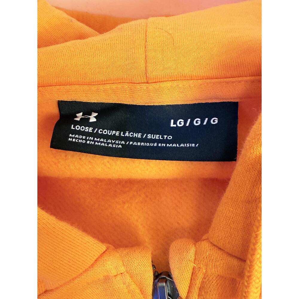 Under Armour Womens Orange Loose Drawstring Hood Long Sleeve Cropped ZipUp Hoodi - Picture 7 of 10